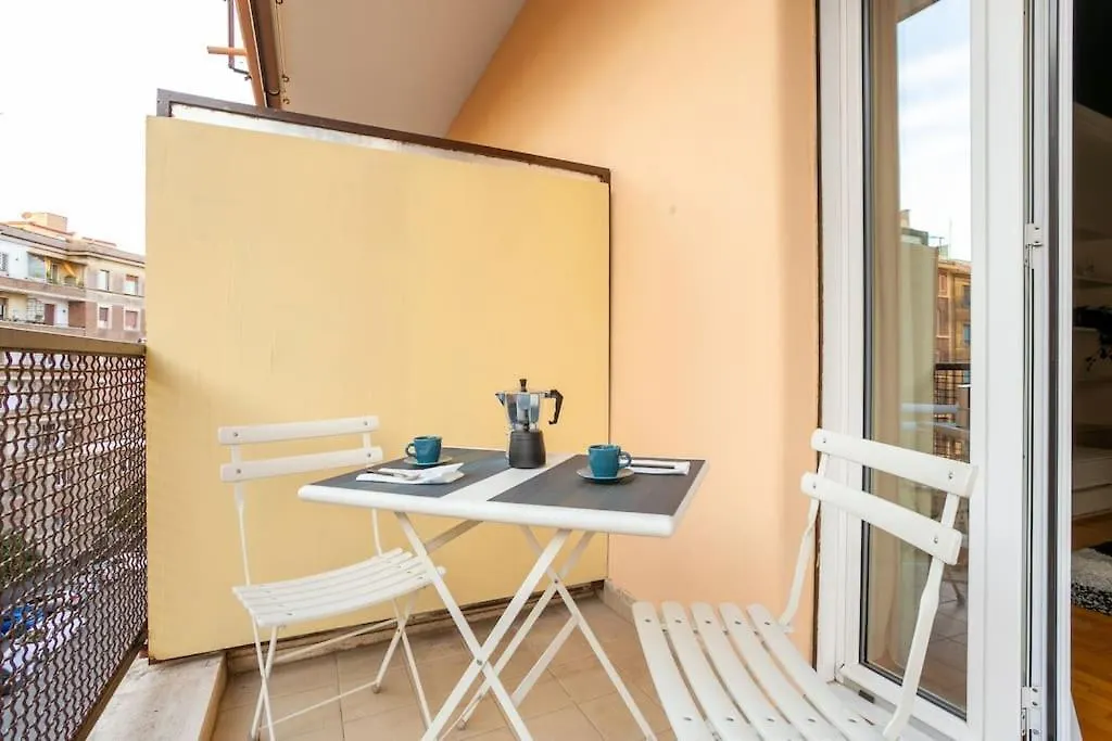 Blue Window In The Center Of Rome Apartment
