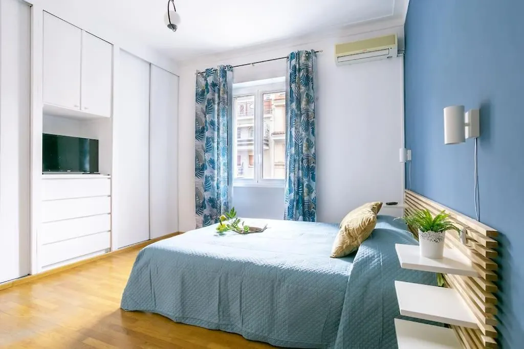 Blue Window In The Center Of Rome Apartment Italy
