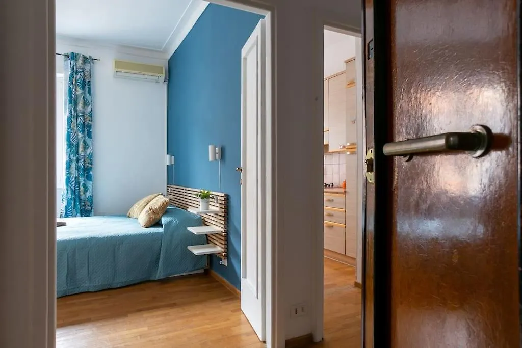 Blue Window In The Center Of Rome Apartment