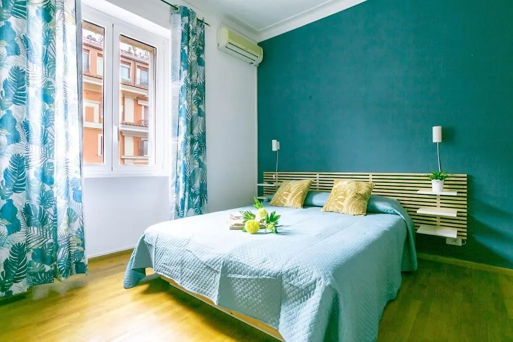 Blue Window In The Center Of Rome Apartment
